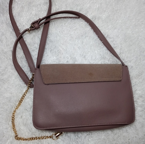 Tan suede and faux leather shoulder bag - Picture 3 of 3